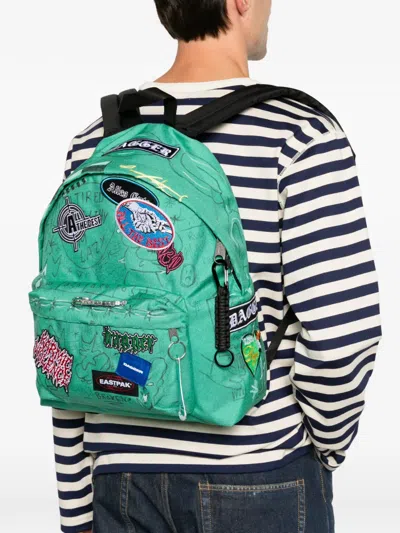 Dagger Patch-detail Graffiti-print Backpack In Green