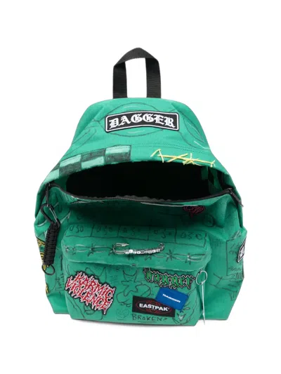 Dagger Patch-detail Graffiti-print Backpack In Green