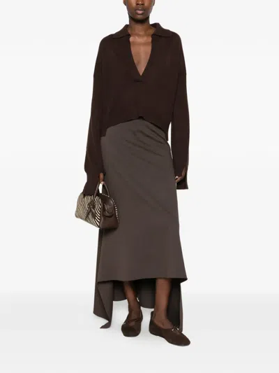 Ely Ely V-neck Spread-collar Sweater In Multi