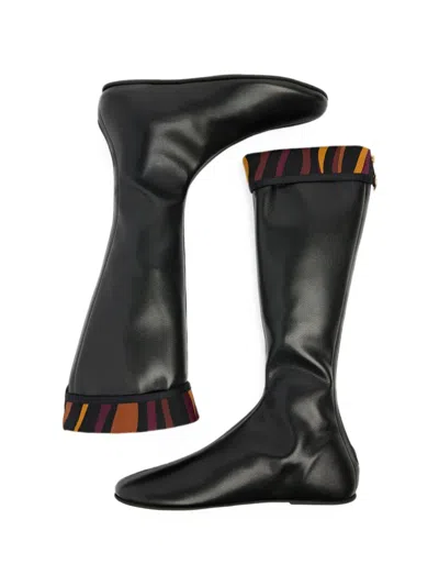 Pucci Stretch Boot With Printed-cuff In Multi