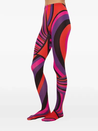 Pucci Iride-print Tights In Multi