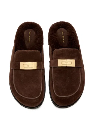 Tory Burch Leelee Shearling Mules In Multi