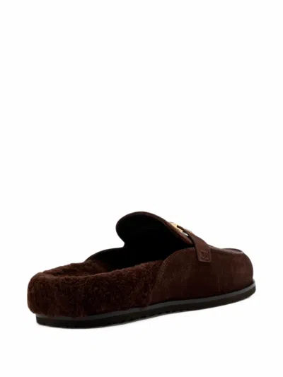 Tory Burch Leelee Shearling Mules In Multi
