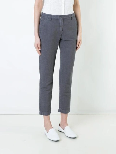 Shop Massimo Alba Cropped Trousers - Grey