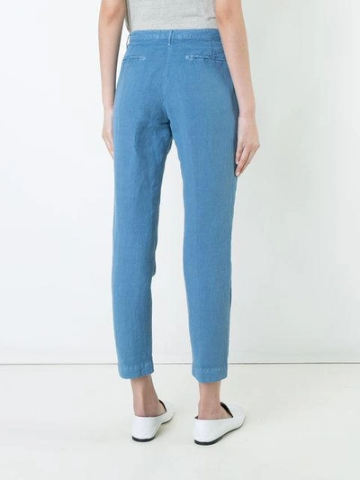 Shop Massimo Alba Cropped Trousers In Blue
