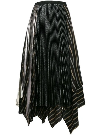 Shop Antonio Marras Asymmetric Pleat Skirt - Black