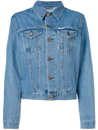 Forte Couture Beaded Back Denim Jacket In Blue