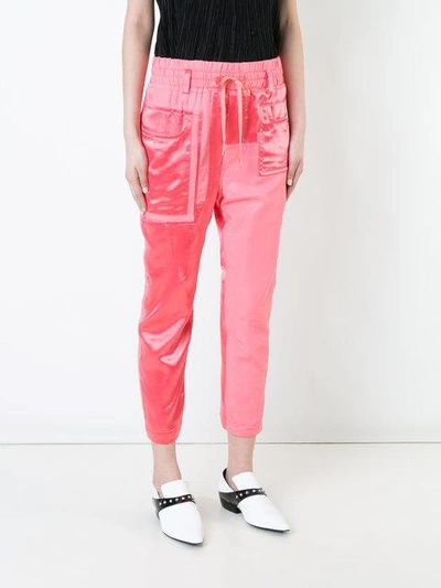 Shop Haider Ackermann Patch Pocket Track Trousers In Pink