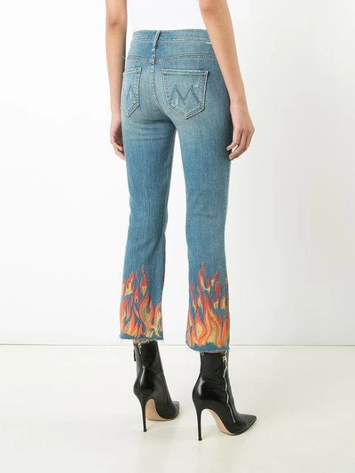 Shop Mother Insider Crop Fray Jeans In Blue