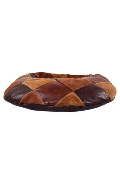 Lodis Patch Train Mini Leather Shoulder Bag In Brown Multi