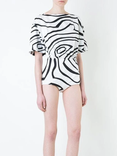 Shop Emilio Pucci Printed Bodysuit In White