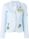 MIRA MIKATI cartoon patch striped jacket,DRYCLEANONLY