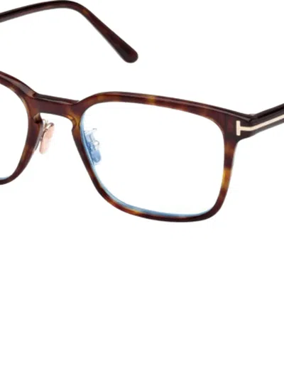 Tom Ford T-logo Rectangle-frame Glasses In Multi