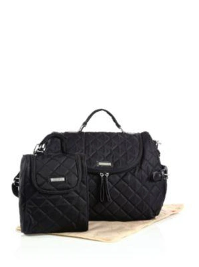 Shop Storksak Poppy 3-piece Convertible Backpack Diaper Bag In Black