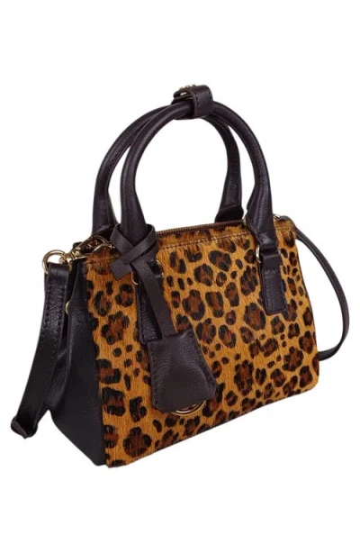 Lodis Eclipse Top Handle Crossbody Bag In Leopard Haricalf