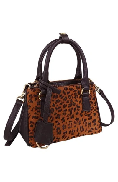 Lodis Eclipse Top Handle Crossbody Bag In Leopard Suede