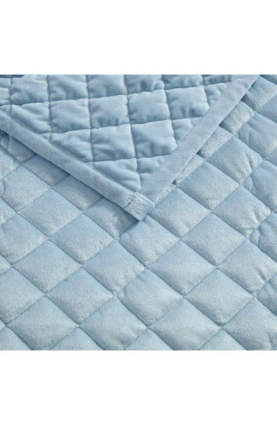 Martha Stewart Simone Solid Reversible Blanket In Blue