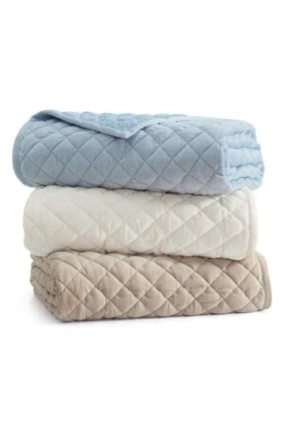 Martha Stewart Simone Solid Reversible Blanket In Blue