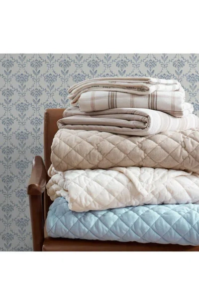 Martha Stewart Simone Solid Reversible Blanket In Blue
