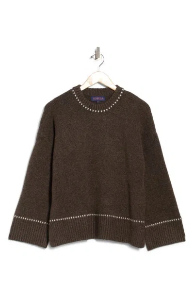Joseph A Whipstitch Pullover Sweater In Brown