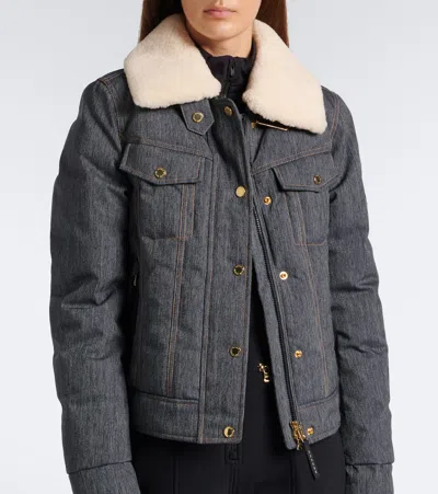Bogner Dena Denim Down Ski Jacket In Brown