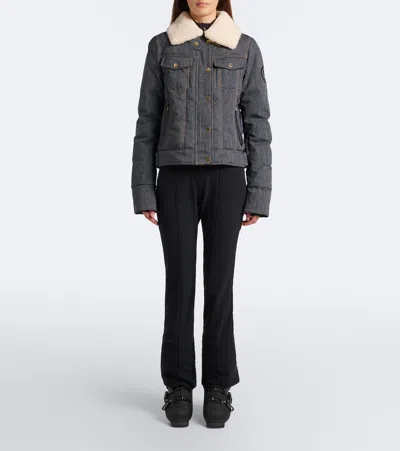 Bogner Dena Denim Down Ski Jacket In Brown