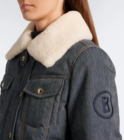Bogner Dena Denim Down Ski Jacket In Brown