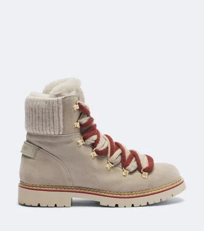 Bogner Andermatt Shearling-lined Suede Ankle Boots In Multi