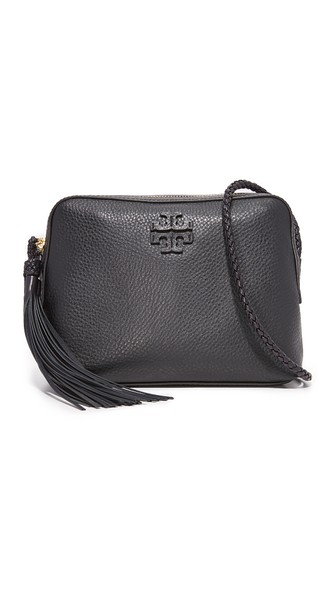 Tory Burch Taylor Leather Saddle Camera Bag In Black | ModeSens