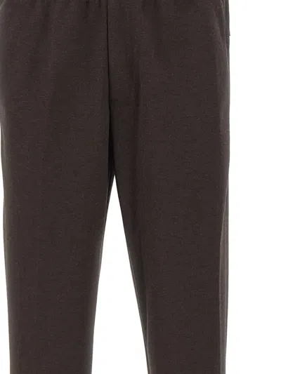 Devore Drawstring Wool-blend Track Pants In Brown