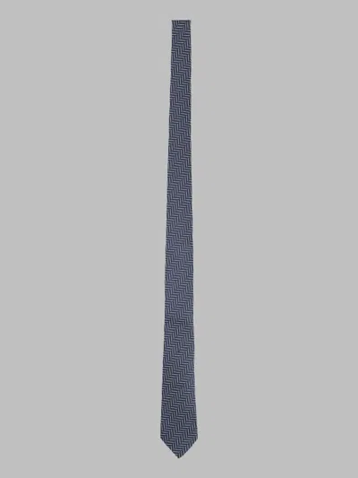 Tom Ford Silk Tie Chevron Pattern Pointed Tip In Blue
