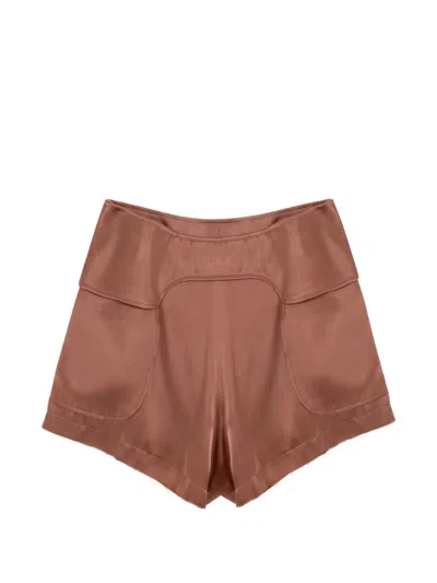Tom Ford High-waisted Frayed-hem Shorts In Brown