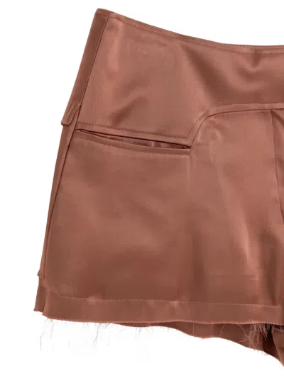 Tom Ford High-waisted Frayed-hem Shorts In Brown