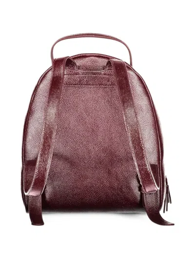 Twinset Grained-effect Front-pocket Backpack In Black