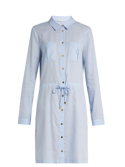 Heidi Klein St Barth Drawstring-waist Cotton Shirtdress In Light Blue
