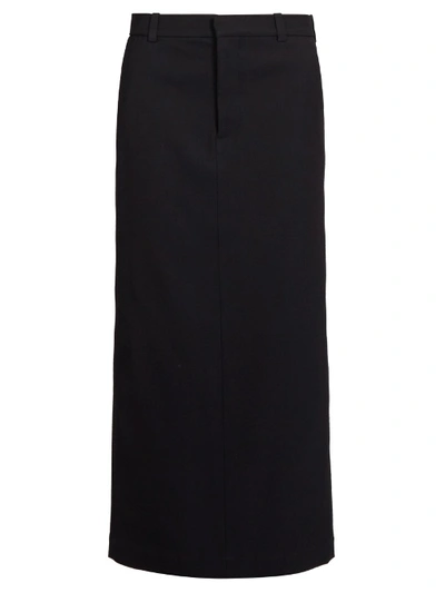 Raey Slit-hem Drill Maxi Pencil Skirt In Navy