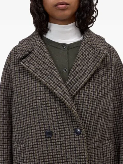Closed Double-breasted Wool-blend Coat In Multi