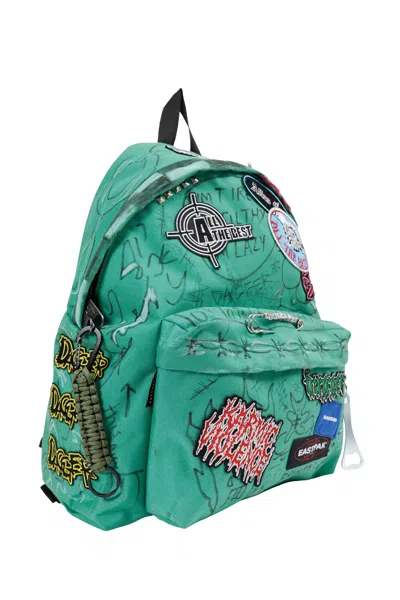Dagger Patch-detail Graffiti-print Backpack In Green