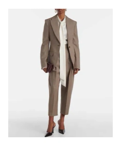 Stella Mccartney Oversized Houndstooth Wool Blazer In Neutral