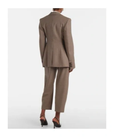 Stella Mccartney Oversized Houndstooth Wool Blazer In Neutral