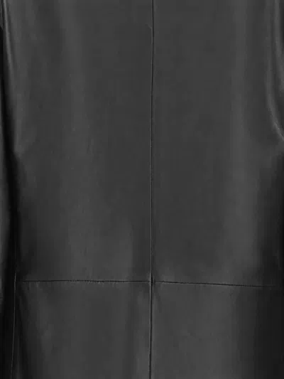 Antonelli Leather Coat In Black