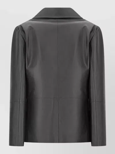 Antonelli Leather Coat In Black