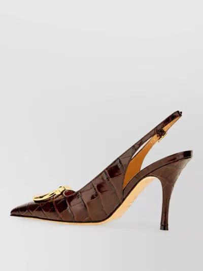 Ferragamo Leather Mules In Multi