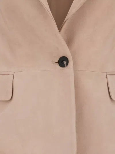 Antonelli Suede Single-breasted Jacket In Neutral