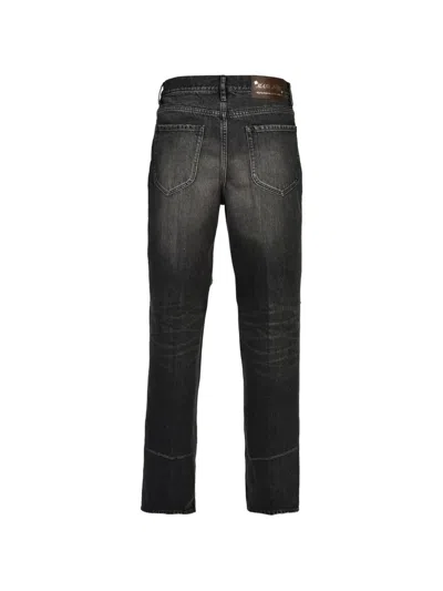 Masu Diamond-patchwork Jeans In Black
