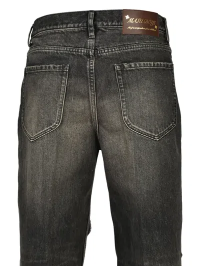 Masu Diamond-patchwork Jeans In Black