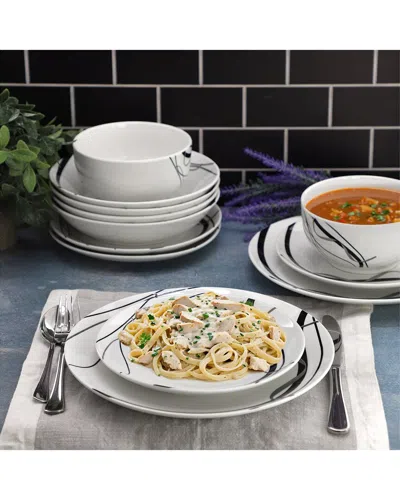 Elama 16pc Dinnerware Set In White