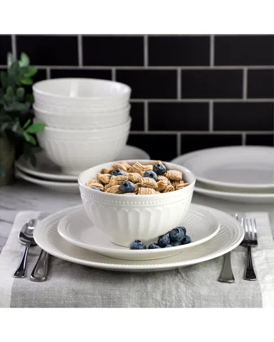 Elama 12pc Dinnerware Set In White
