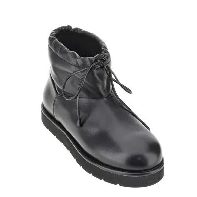 Phoebe Philo Leather Ankle-boots With Drawstring In Black