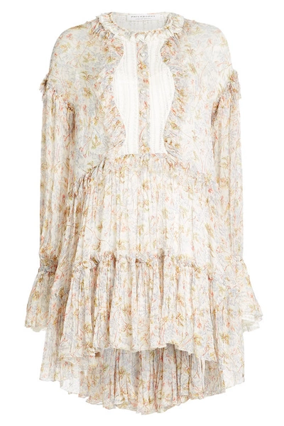 Philosophy Di Lorenzo Serafini Printed Dress With Flutter Detail In Florals
